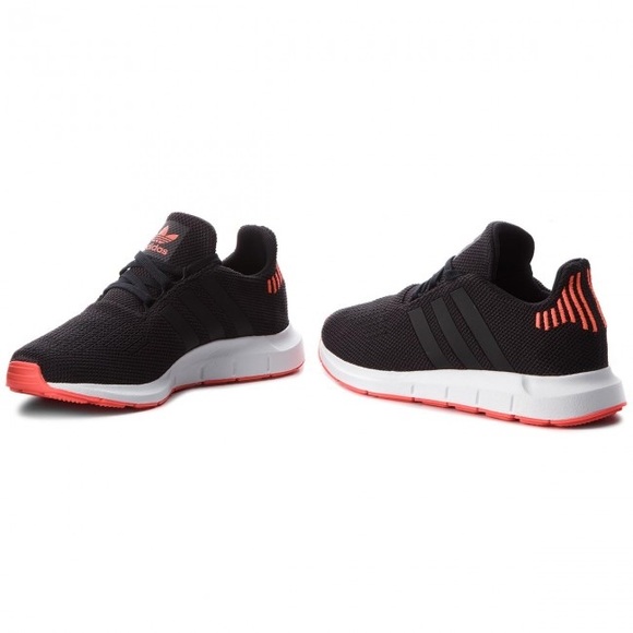 Adidas SWIFT RUN J 'BLACK SOLAR RED' - Picture 8 of 11